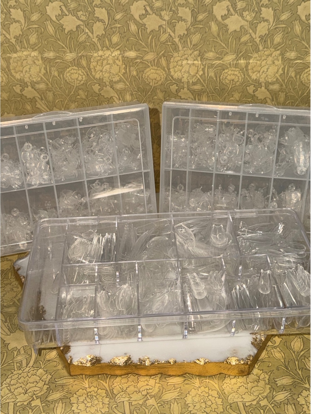 Clear Plastic Nail Tip Extension Kit with Storage Boxes